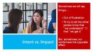 Intent vs. impact